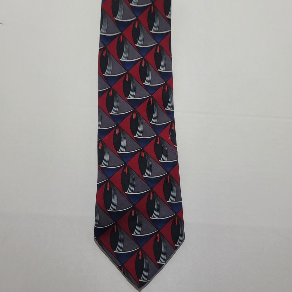Vintage Puritan Special Edition Maroon, Grey, Navy Geometric‎ Men's Tie